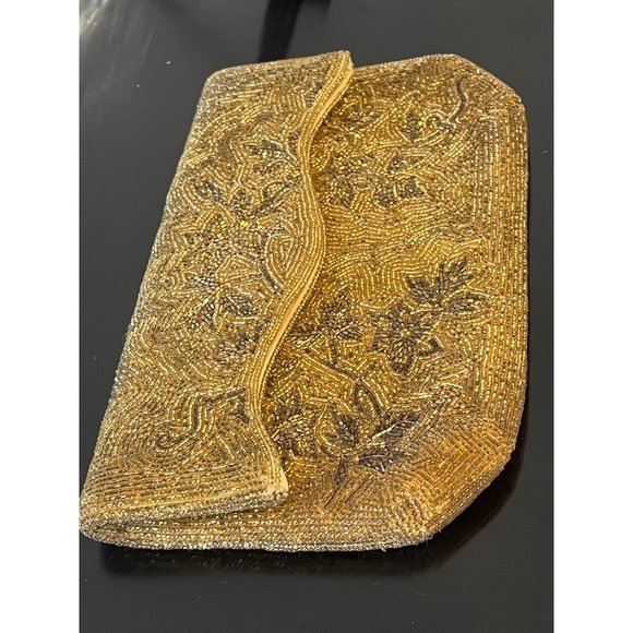 Fuji Gold Evening Clutch Vintage Micro Glass Bead - Picture 6 of 9